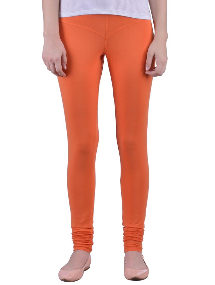 orange cotton lycra full length legging - 12792237 - Zoom Image - 0