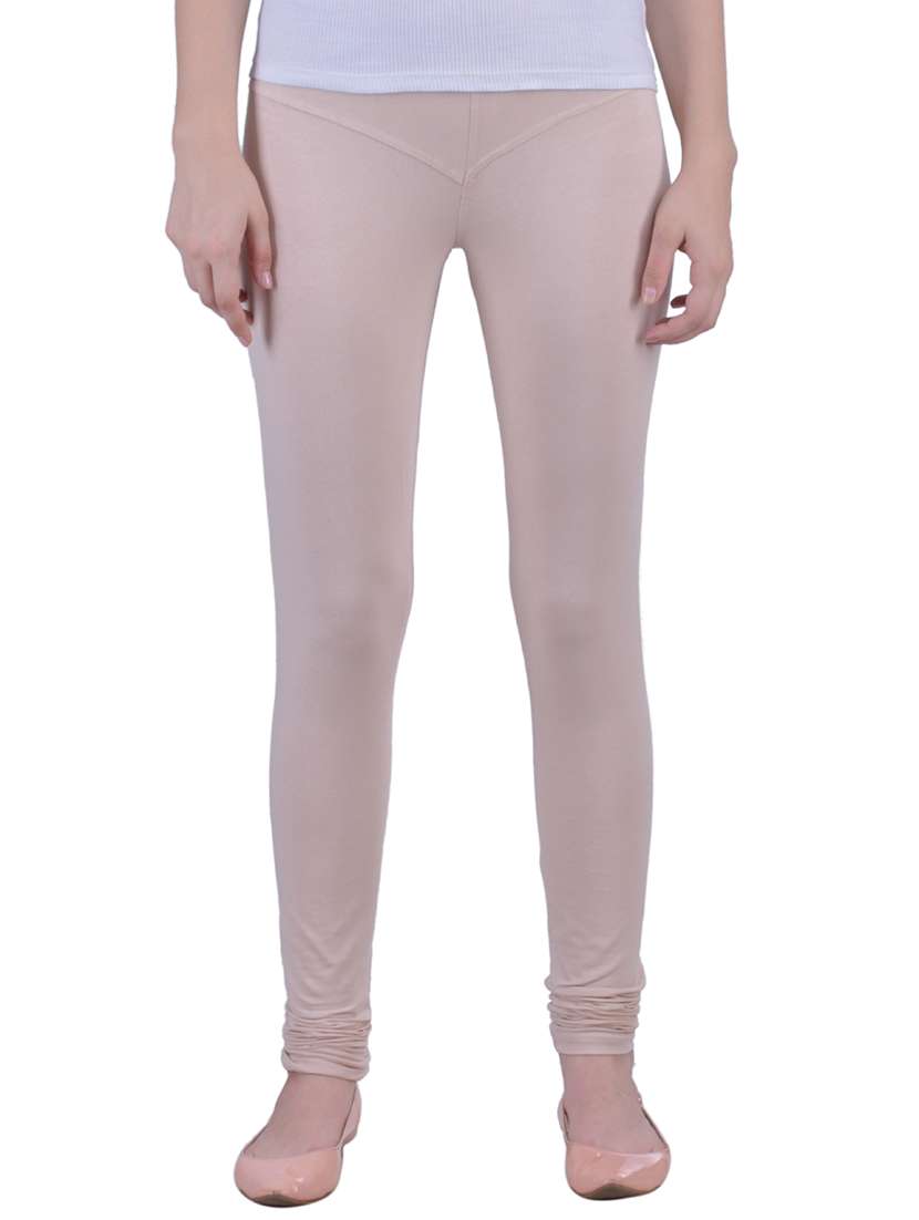 beige cotton lycra full length legging - 12792239 - Zoom Image - 0