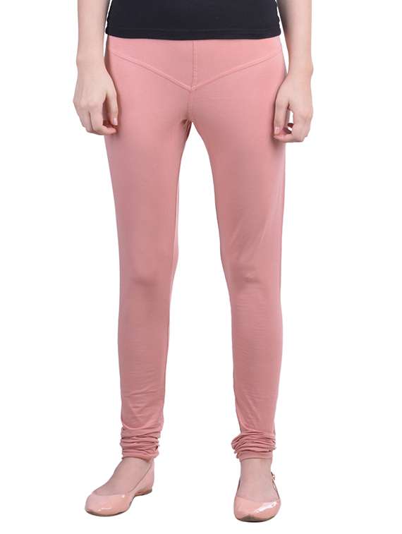 pink cotton lycra full length legging