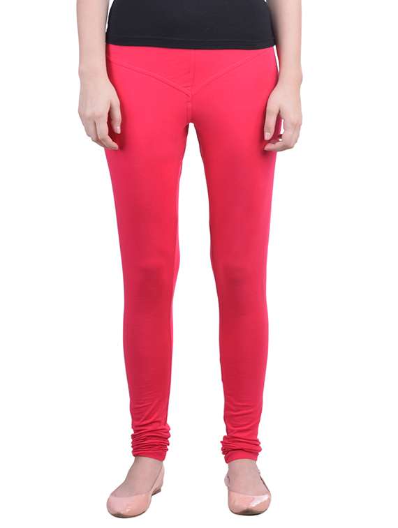 pink cotton lycra full length legging