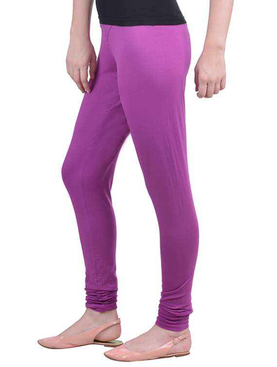 purple cotton lycra full length legging - 12792243 -  Standard Image - 1