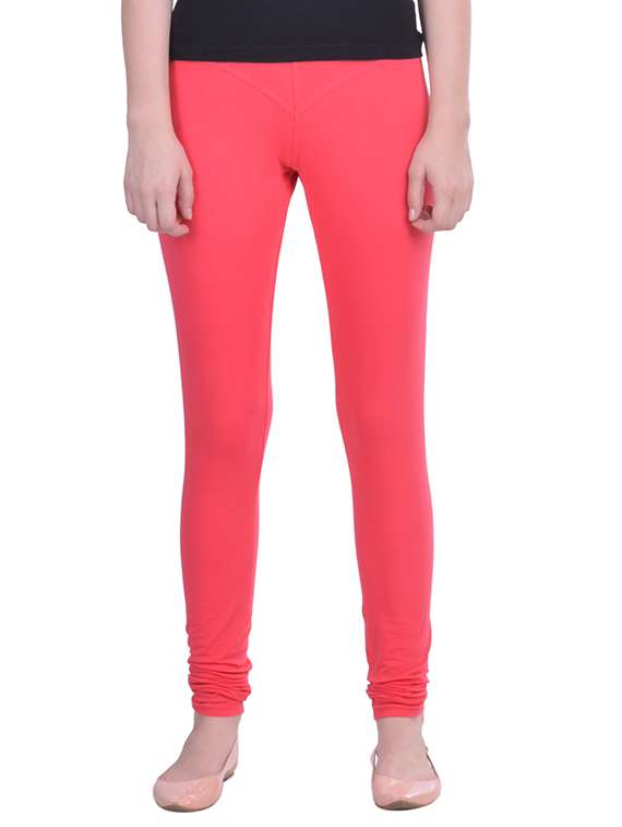 pink cotton lycra full length legging