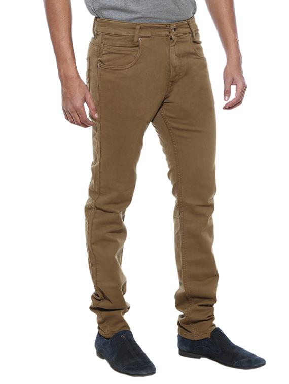 mufti mens khaki narrow fit mid rise trousers - 12792495 - Standard Image - 1