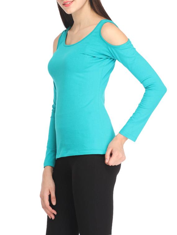 light blue cotton regular top - 12799973 - Standard Image - 1
