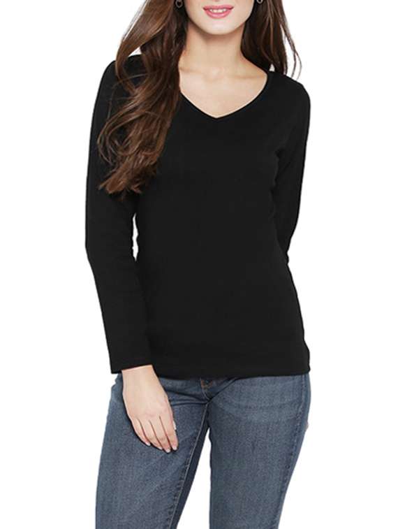 black cotton regular tshirt