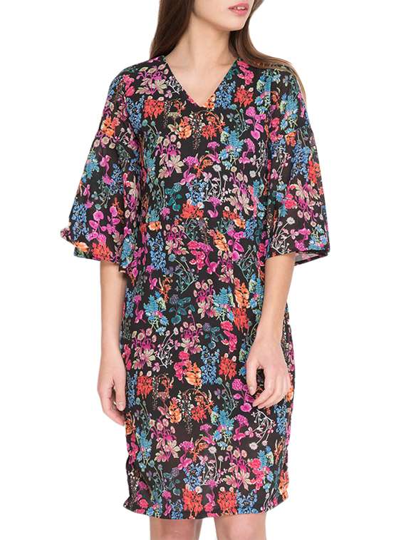 black cotton shift dress