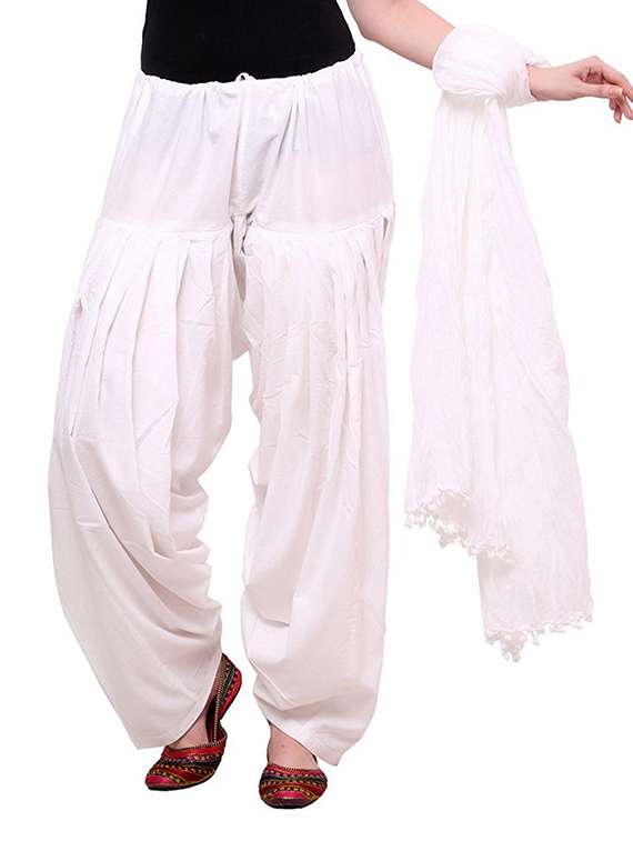 white cotton salwar with dupatta