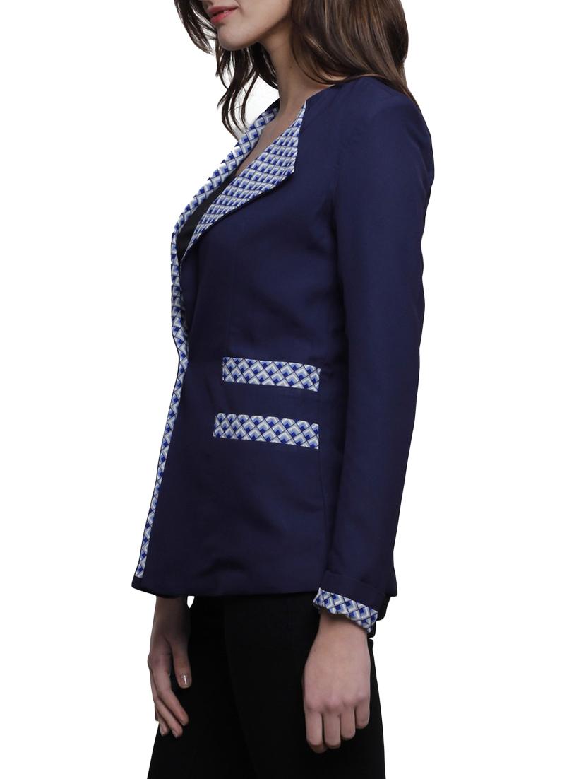 navy blue polyester formal blazer - 12815501 -  Standard Image - 1