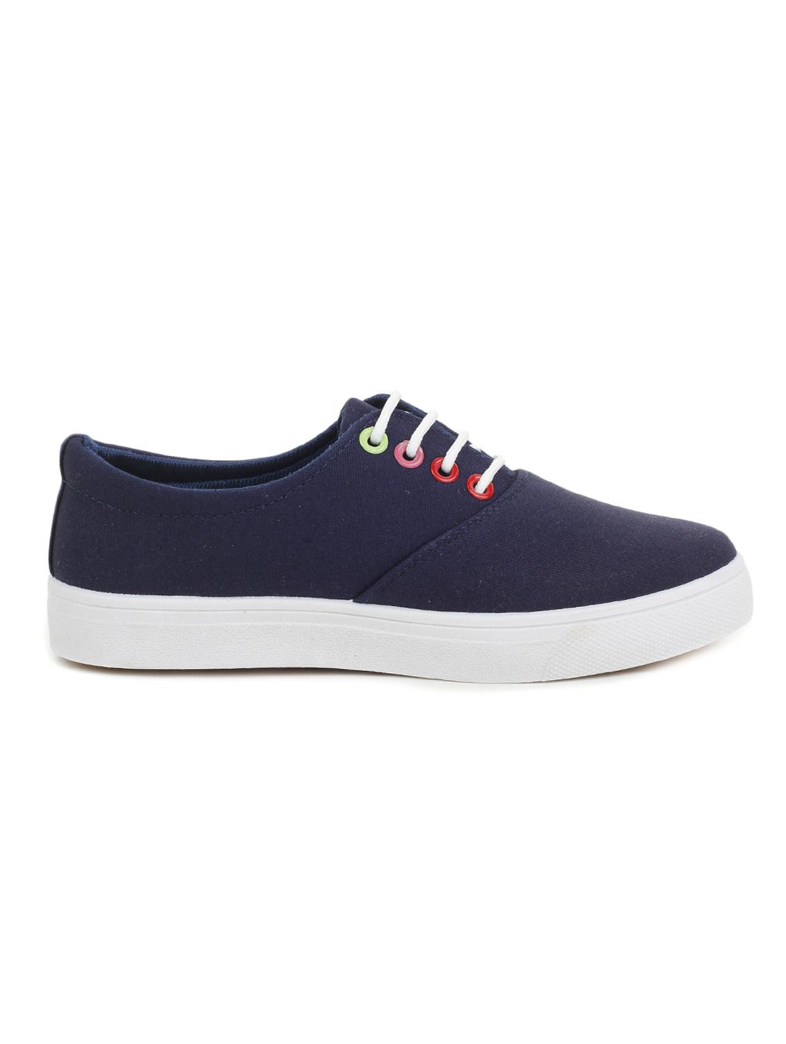 blue canvas laceup casual shoes - 12815523 -  Standard Image - 1