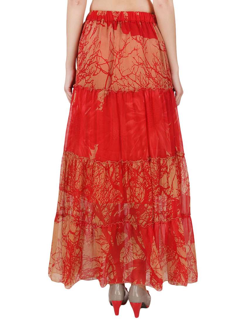 orange chiffon maxi skirt - 12815689 -  Standard Image - 1