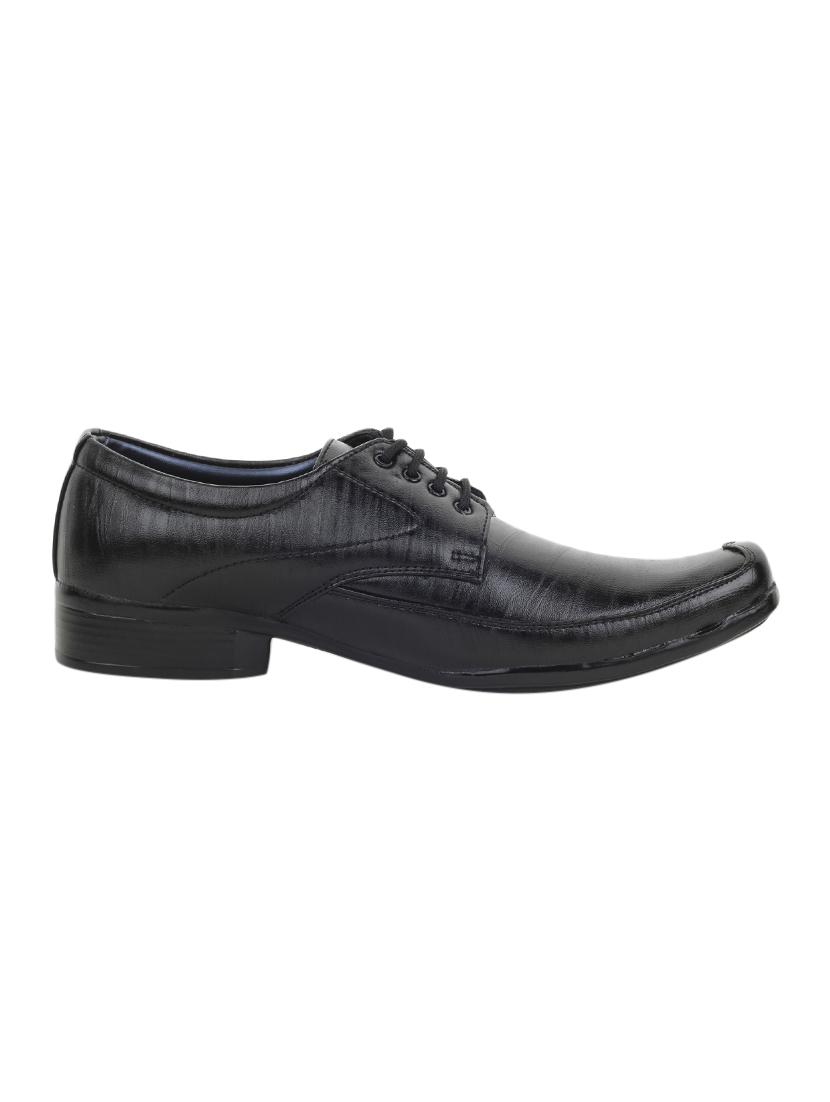 black leatherette lace up derby - 12816313 -  Standard Image - 1