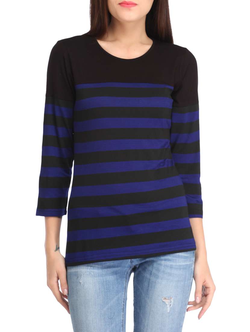 round neck striped tee