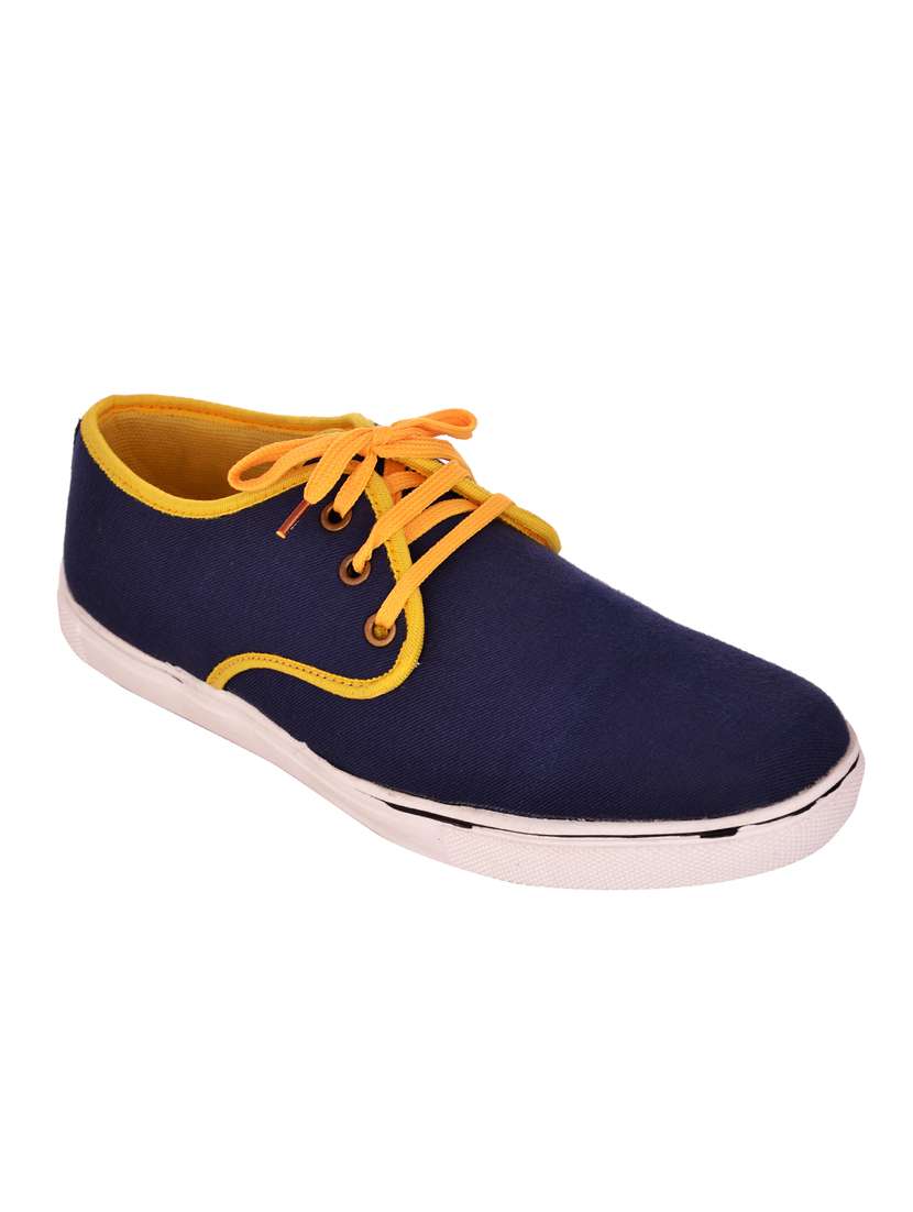 blue canvas lace up sneaker