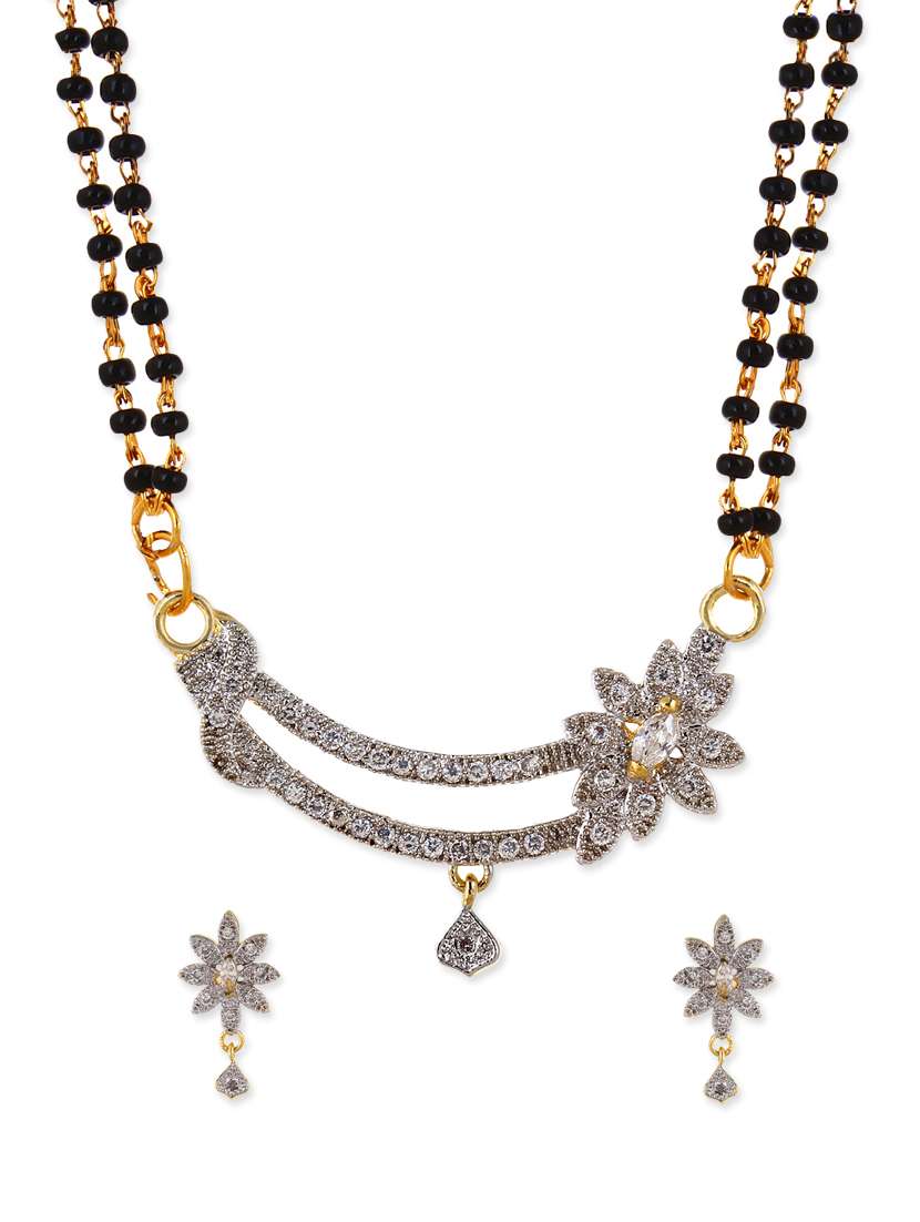 multi colored metal mangalsutra necklace