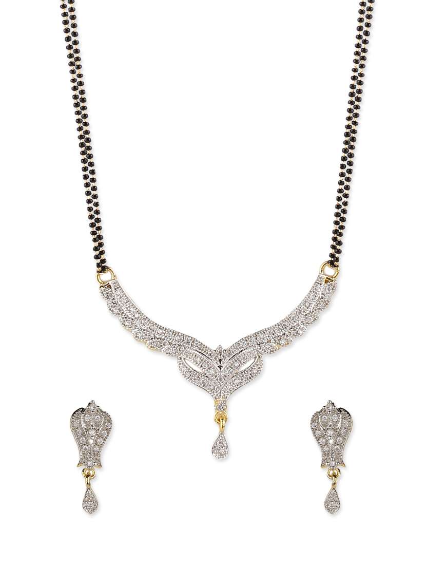 multi colored metal mangalsutra necklace