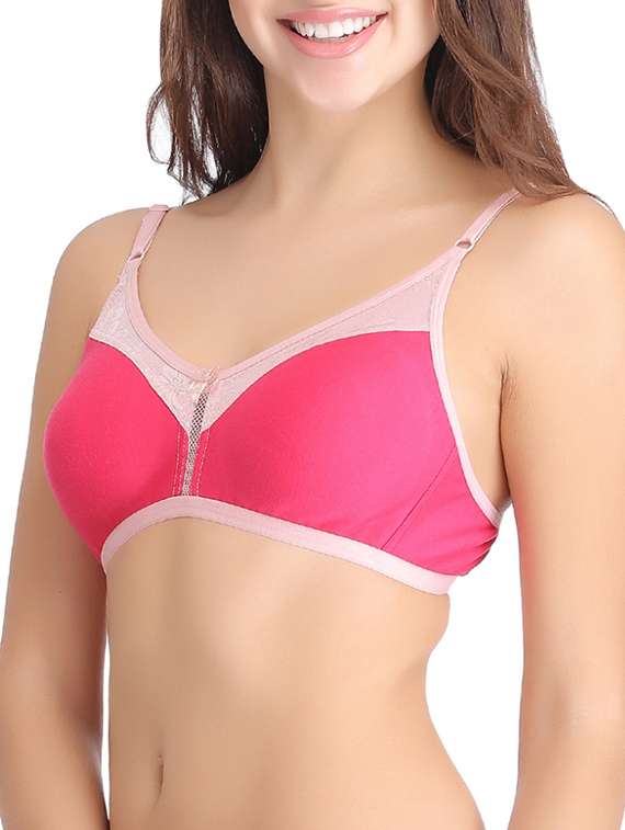 pink cotton tshirt bra - 12833005 - Standard Image - 1