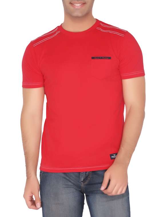 solid red cotton t-shirt