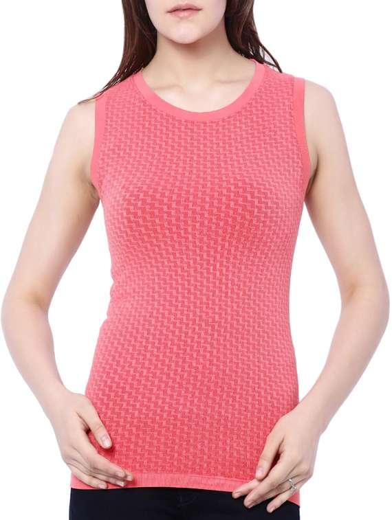 solid pink viscose tank tee