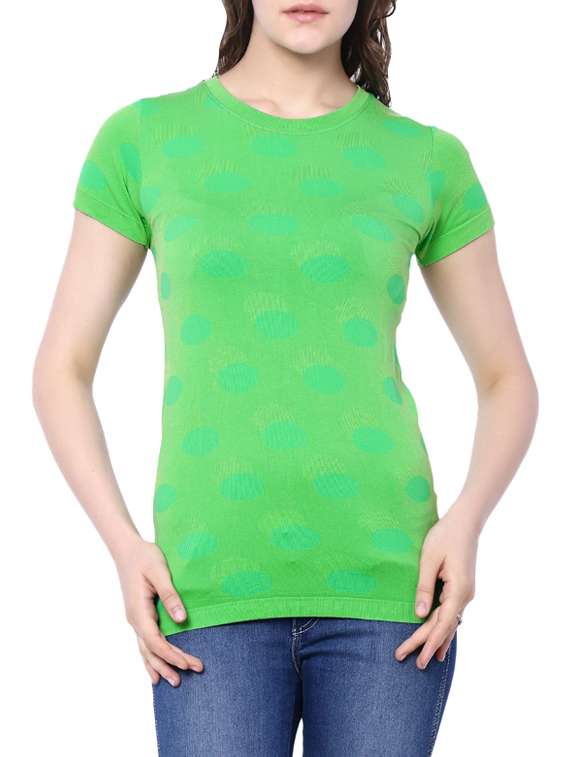 green polka dots viscose regular tee