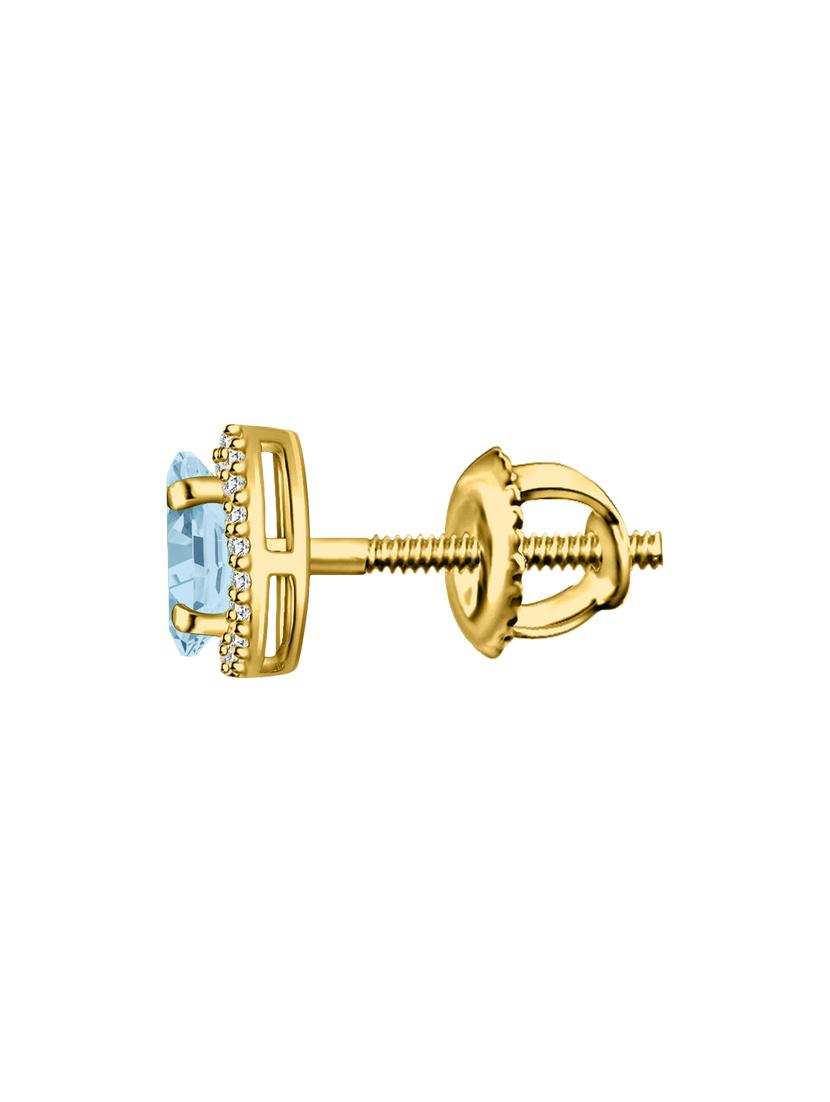 blue silver studs earring - 12847990 - Standard Image - 1