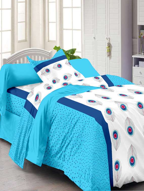 120 tc 100% cotton white 1 single bedsheet with 1 pillow cover