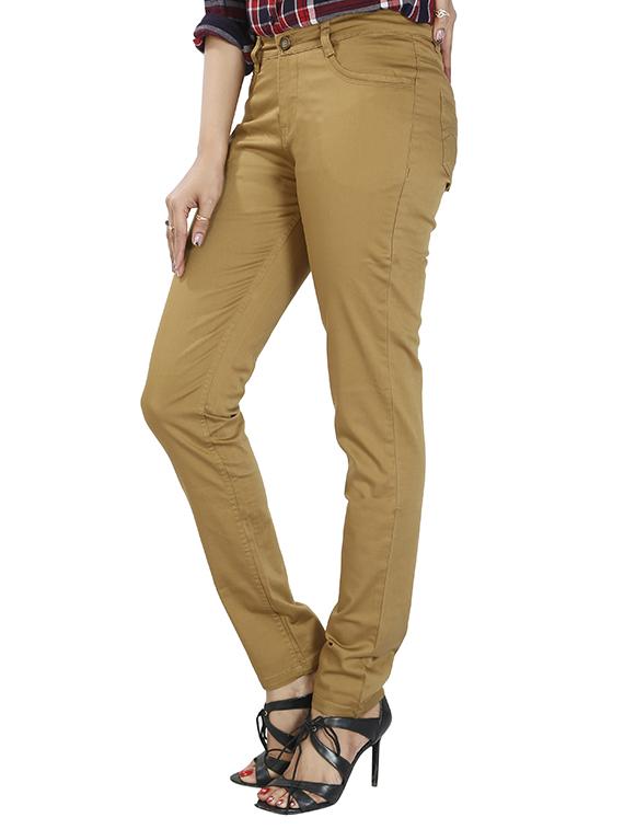 women khaki full length jeans - 12850906 -  Standard Image - 1