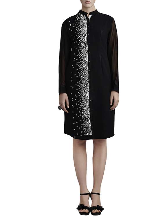 black georgette straight kurti