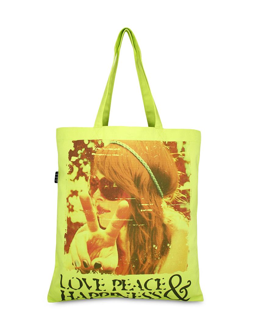 lime green canvas tote bag