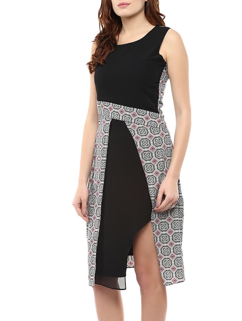 multi colored crepe wrap dress - 12865942 - Standard Image - 1