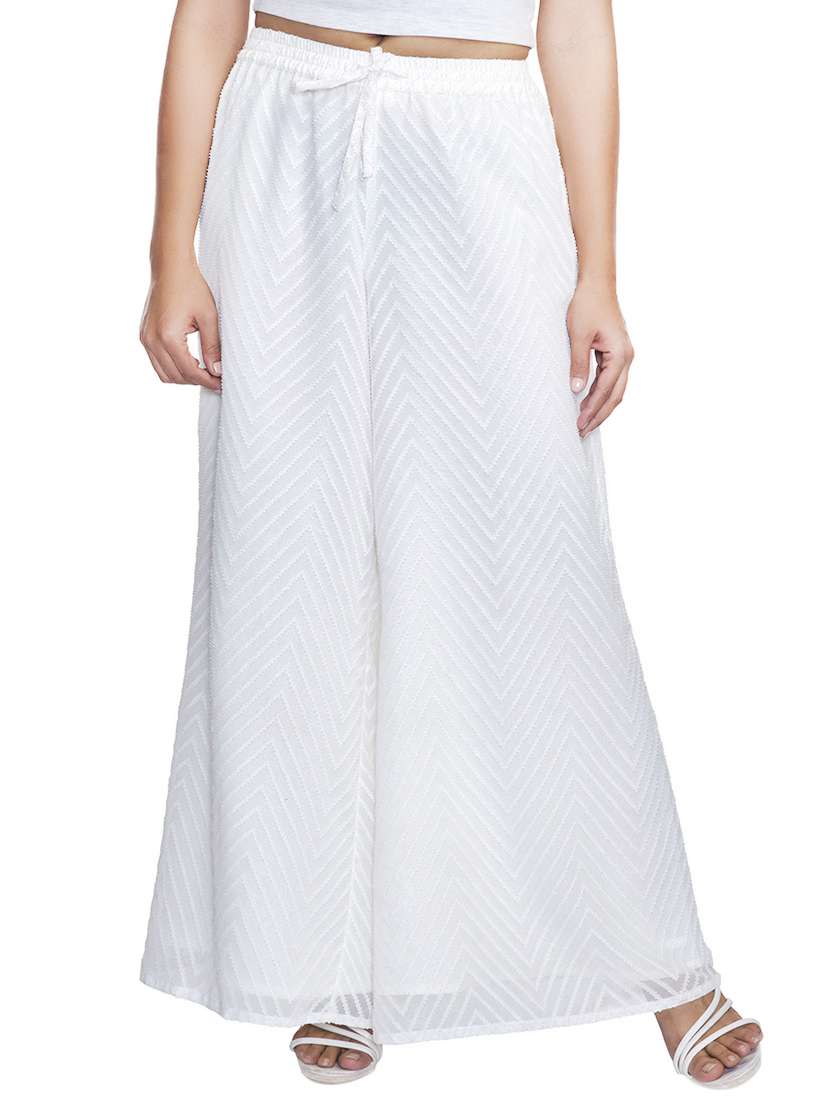 white georgette palazzos