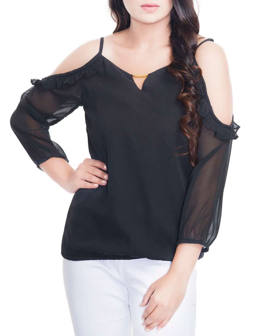 black georgette top