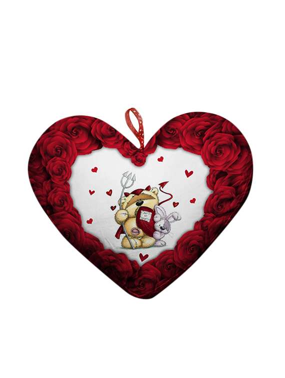 stybuzz teddy heart cushion valentines day gift  heart