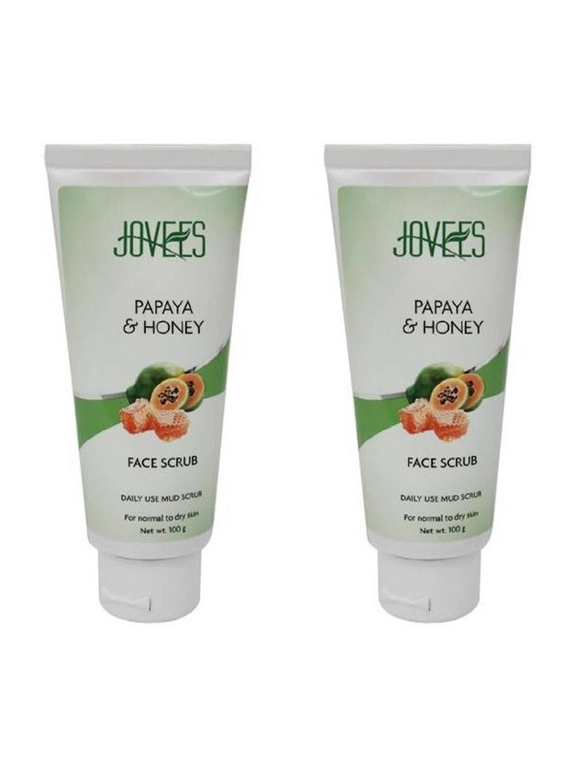 jovees papaya & honey scrub pack of 2 scrub (200 g)