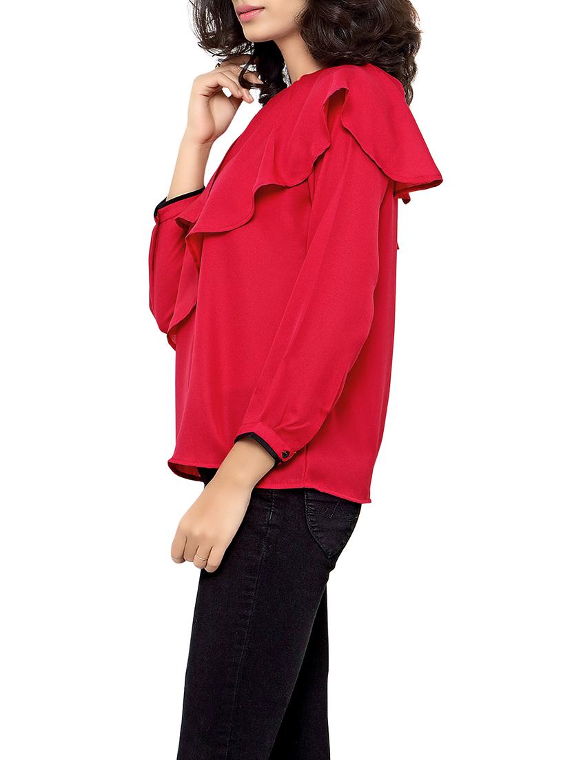 red crepe regular top - 12884807 - Standard Image - 1