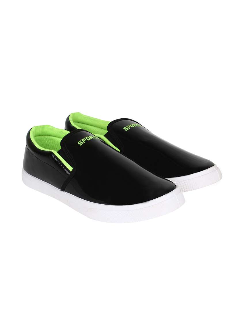 black leatherette slip on shoe - 12887021 -  Standard Image - 1