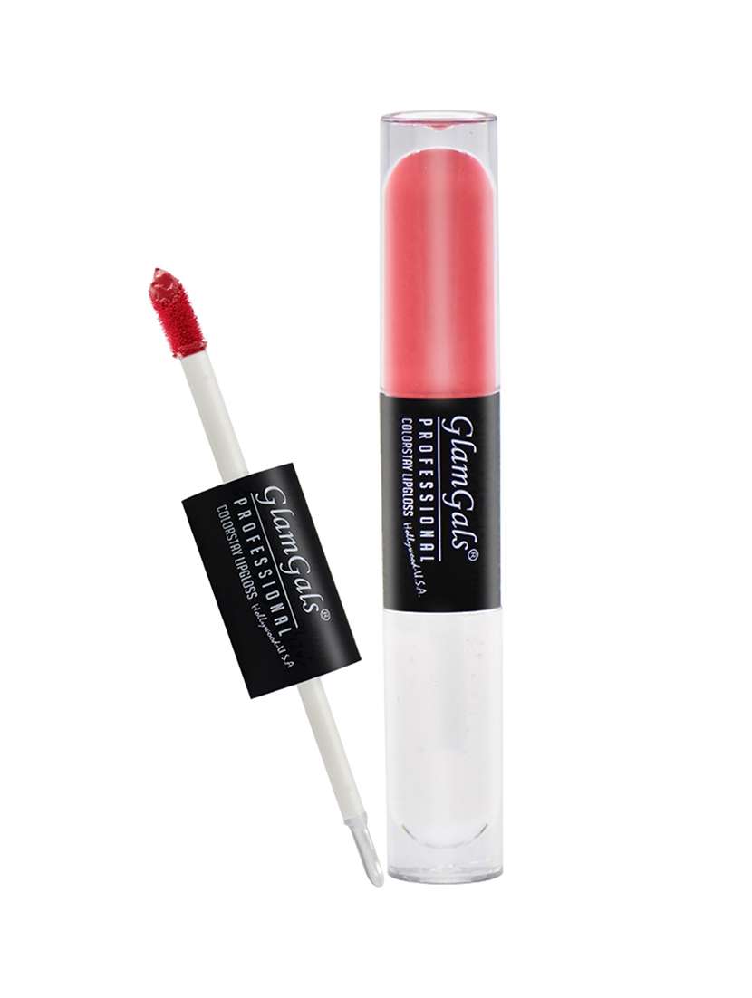 glamgals colour stay dual lip gloss,rose pink,8 ml - 12894389 -  Standard Image - 1