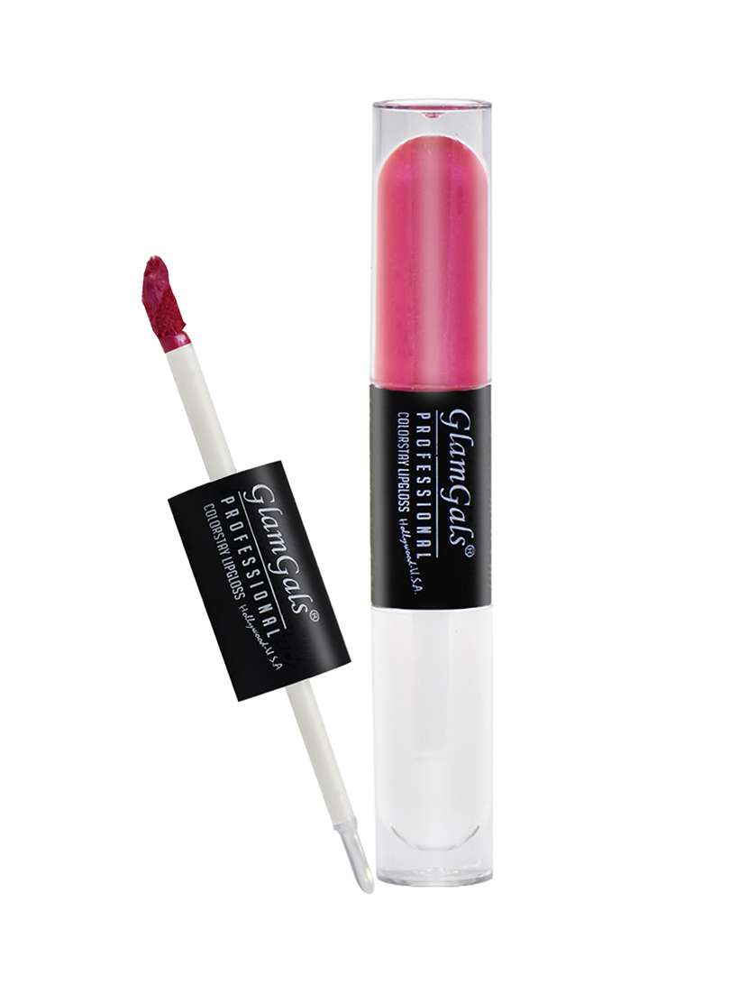 glamgals colour stay dual lip gloss,rose pink,8 ml - 12894393 -  Standard Image - 1
