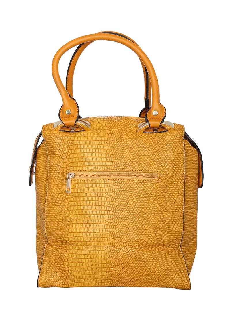 yellow leatherette handbag - 12895105 -  Standard Image - 1