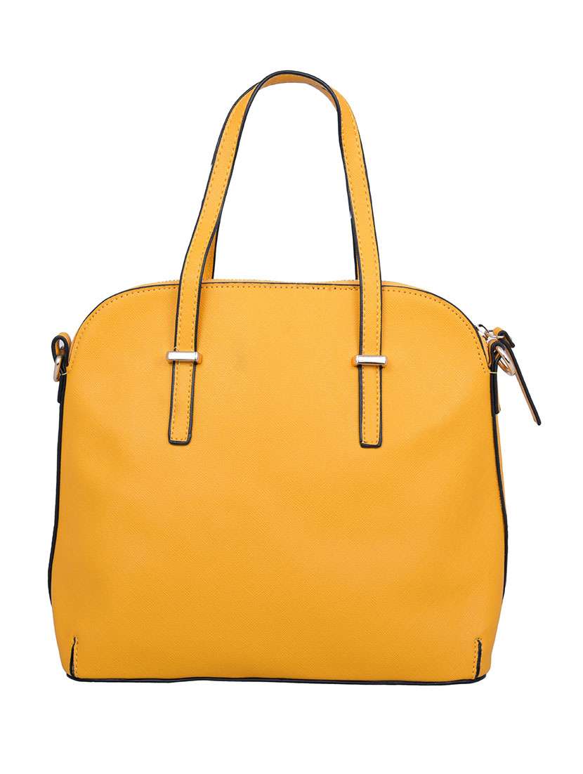 yellow leatherette handbag - 12895112 - Standard Image - 1