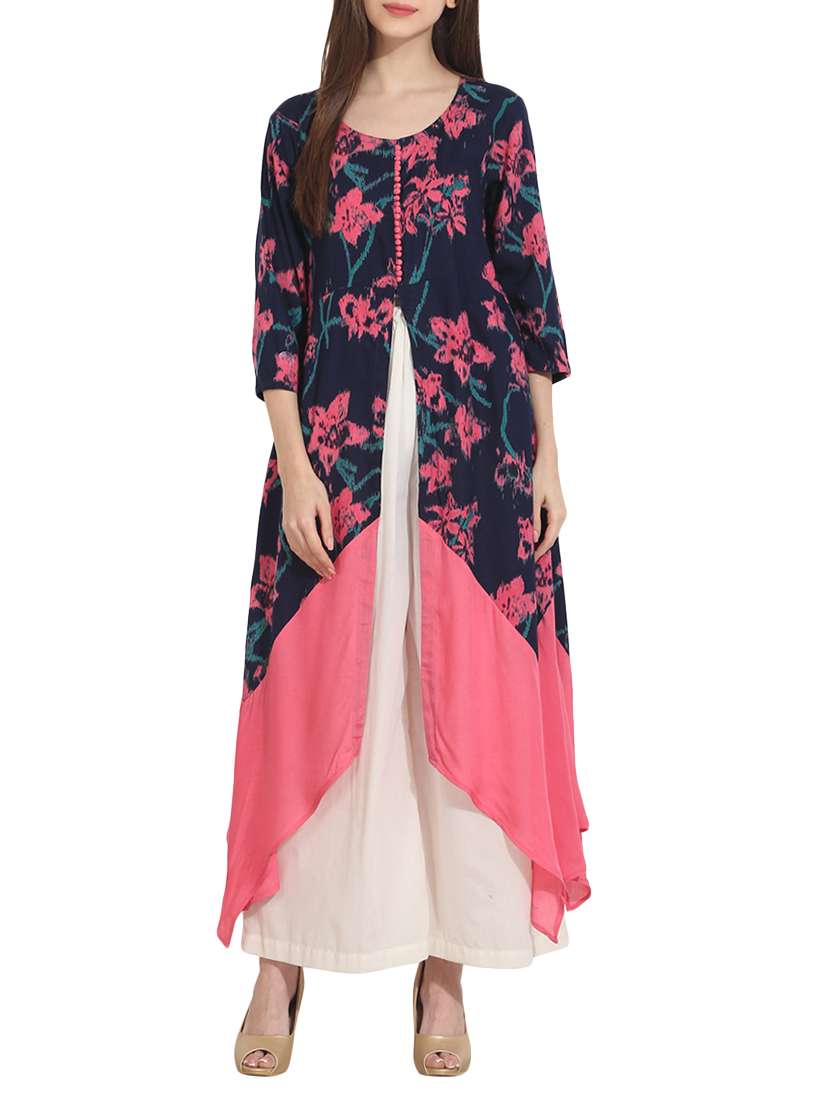 printed asymmetric kurta
