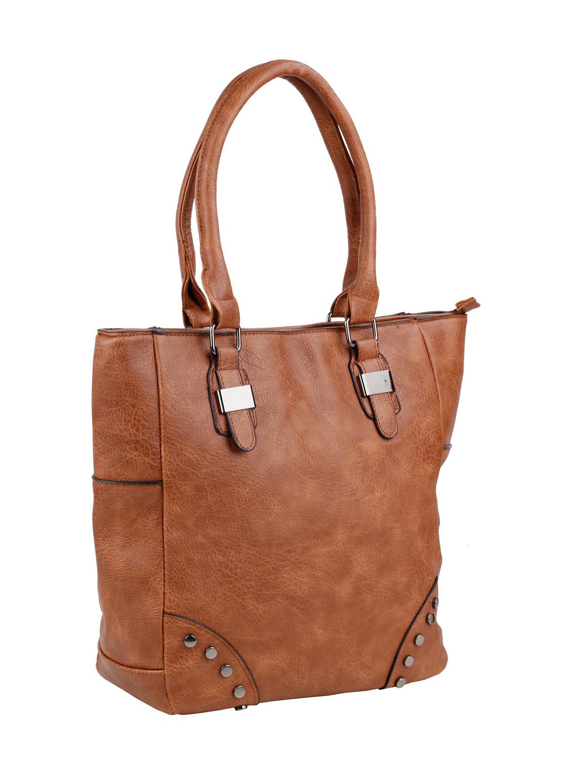brown polyester handbag - 12905422 - Standard Image - 4