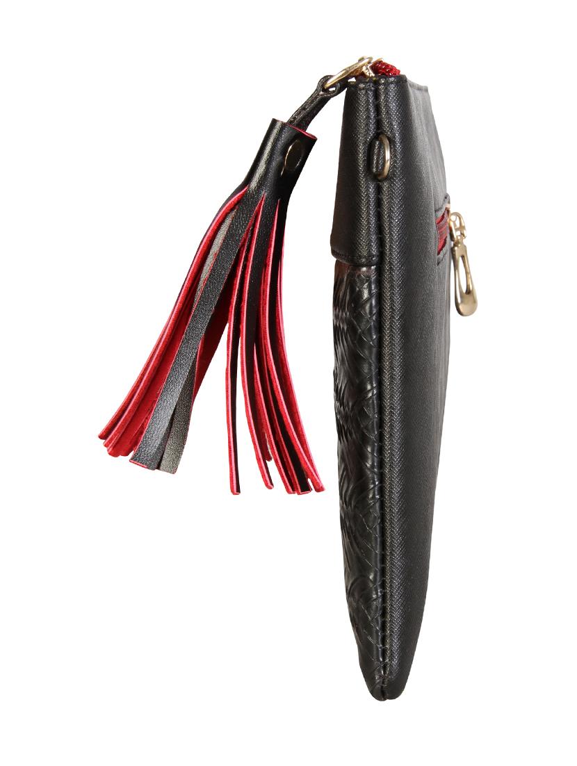 black leatherette clutch - 12906270 - Standard Image - 4