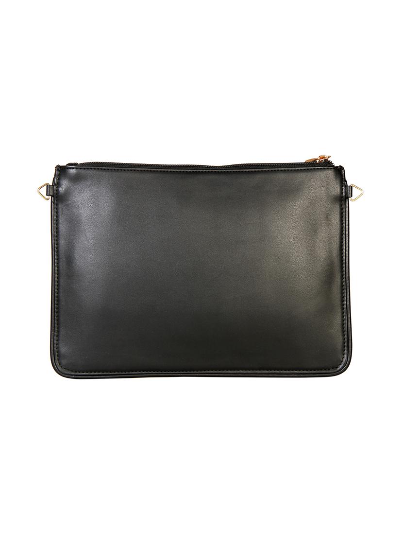 black leatherette clutch - 12906279 - Standard Image - 1