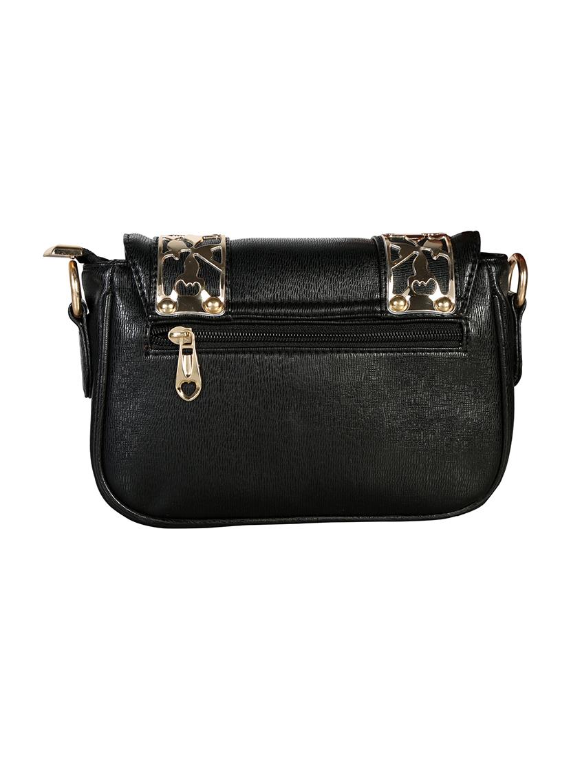 black leatherette sling bag - 12906286 - Standard Image - 1
