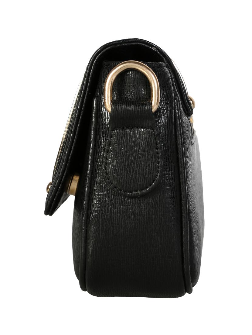 black leatherette sling bag - 12906286 - Standard Image - 4