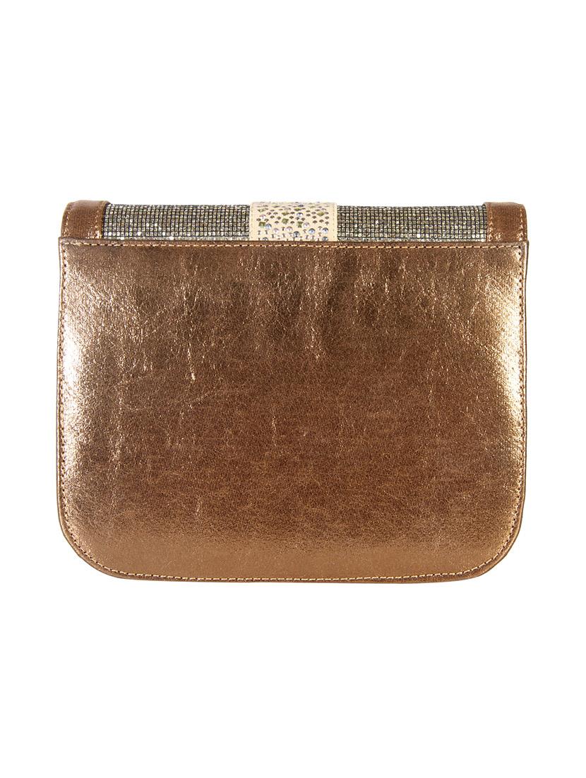 embellished gold leatherette sling bag - 12906291 -  Standard Image - 1
