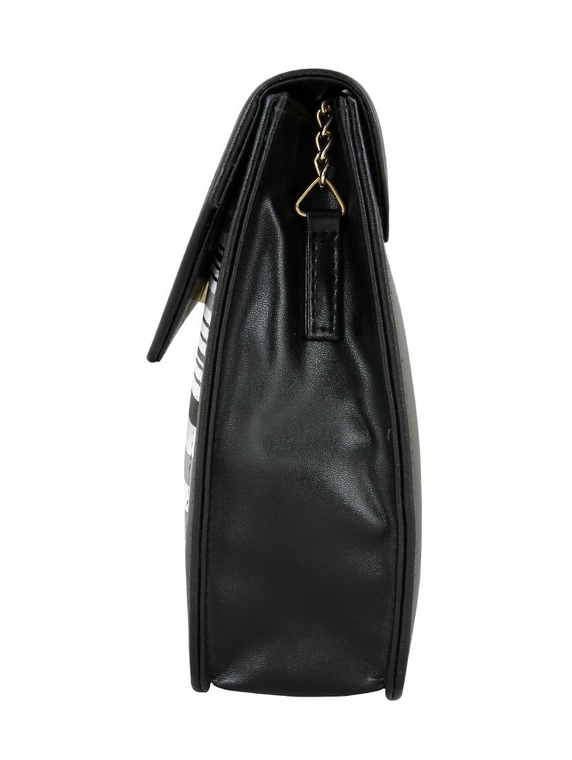 black leatherette sling bag - 12906294 - Standard Image - 4