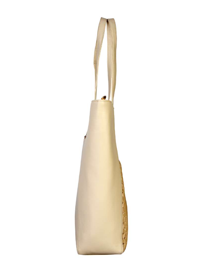 beige leatherette handbag - 12906302 -  Standard Image - 4