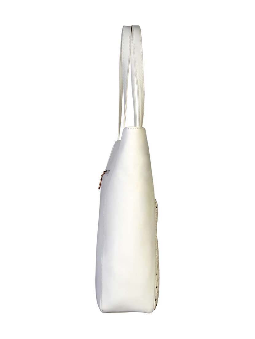 white leatherette handbag - 12906306 -  Standard Image - 4