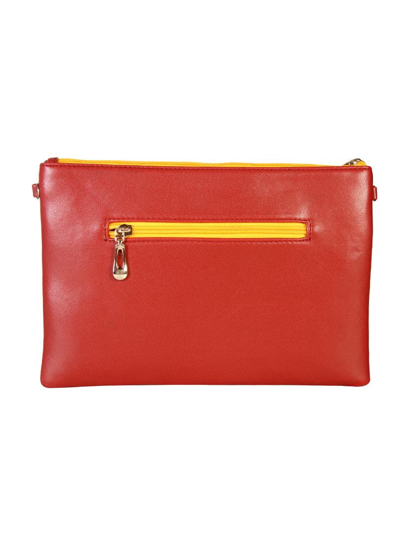 red leatherette clutch - 12906311 - Standard Image - 1